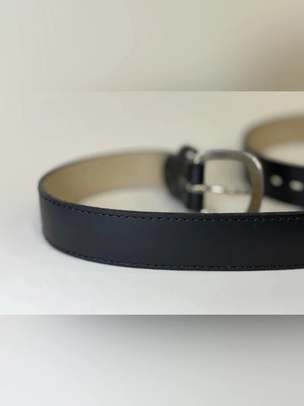 Men's Black Dress Belt Size 36 Silver Buckle Adjustable Classic Style